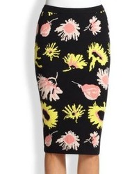 Moschino Cheap & Chic Moschino Cheap And Chic Floral Knit Pencil Skirt