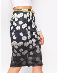 Yumi Pencil Skirt In Dip Dye Floral