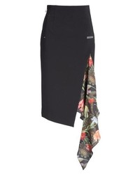 Off-White Split Foulard Inset Crepe Skirt