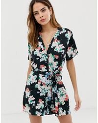 Abercrombie & Fitch Wrap Playsuit In Print