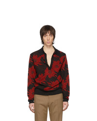 Dries Van Noten Black And Red Jerome Polo
