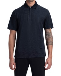 Bugatchi Floral Jacquard Polo In Black At Nordstrom