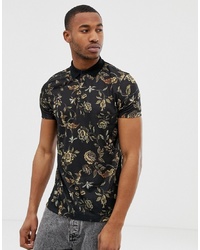 ASOS DESIGN Polo In All Over Floral Print