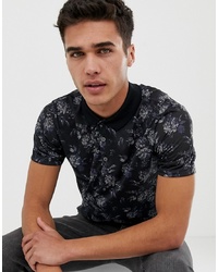 Burton Menswear Polo Shirt With Floral Print In Black, $20 | Asos Lookastic