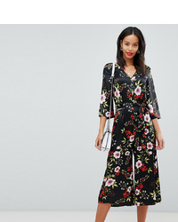 Influence Tall Floral Satin Print Jumpsuit With Floral
