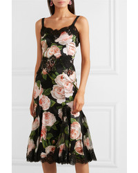 Dolce & Gabbana Med Floral Print Satin Dress