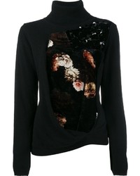 Black Floral Sequin Sweater