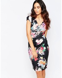 Jessica Wright Abigail Floral Pencil Dress With Ruched Waist