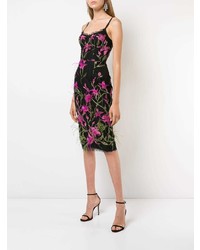 Marchesa Notte Embroidered Floral Dress