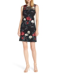 Vince Camuto Embroidered Mesh Sheath Dress