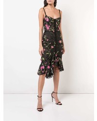 Marchesa Notte Fitted Midi Dress