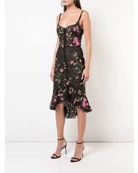 Marchesa Notte Fitted Midi Dress