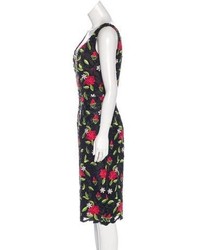 David Meister Floral Embroidered Sheath Dress