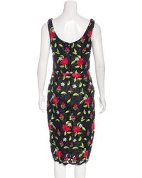 David Meister Floral Embroidered Sheath Dress