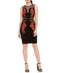 Mystic Floral Embroidered Sheath Dress