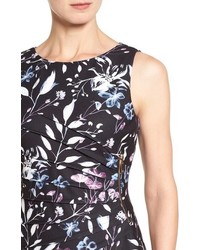 Ivanka Trump Floral Starburst Print Side Zip Sheath Dress