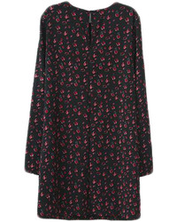 Choies Black Shift Dress With Floral Print