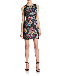 Saks Fifth Avenue RED Floral Print Textured Roundneck Dress