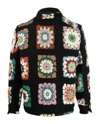 Sunflower Floral Jacquard Shirt Jacket