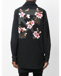 Off-White Shirt With Floral Feature