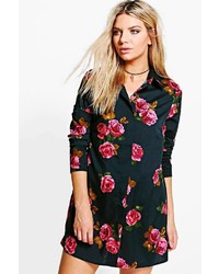 Boohoo Aisling Large Floral Shirt Dress
