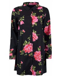 Boohoo Farrah Floral Swing Shirt Dress