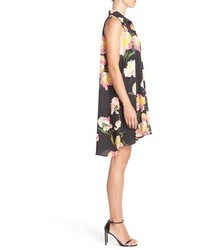 Adrianna Papell Floral Crepe De Chine Shirtdress