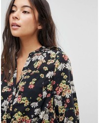 Oasis Floral Print Tie Front Shirt Dress