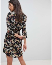 Oasis Floral Print Tie Front Shirt Dress