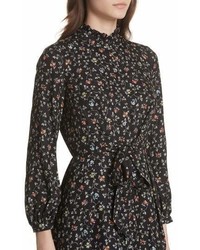 Rebecca Taylor Floral Vine Silk Shirtdress