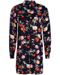 Boohoo Keely Floral Print Shirt Dress