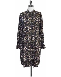Mulberry Multicolor Floral Print Shirtdress