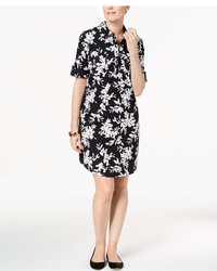 Karen Scott Petite Cotton Floral Print Shirtdress Created For Macys