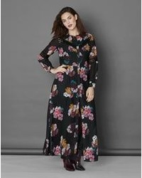 Simply Be Black Floral Maxi Shirt Dress