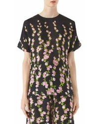 Gucci Floral Short Sleeve Blouse