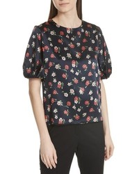 Milly Melinda Puff Sleeve Floral Blouse