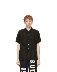Bode Black Embroidered Short Sleeve Shirt