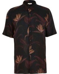 River Island Black Paradise Floral Print Shirt