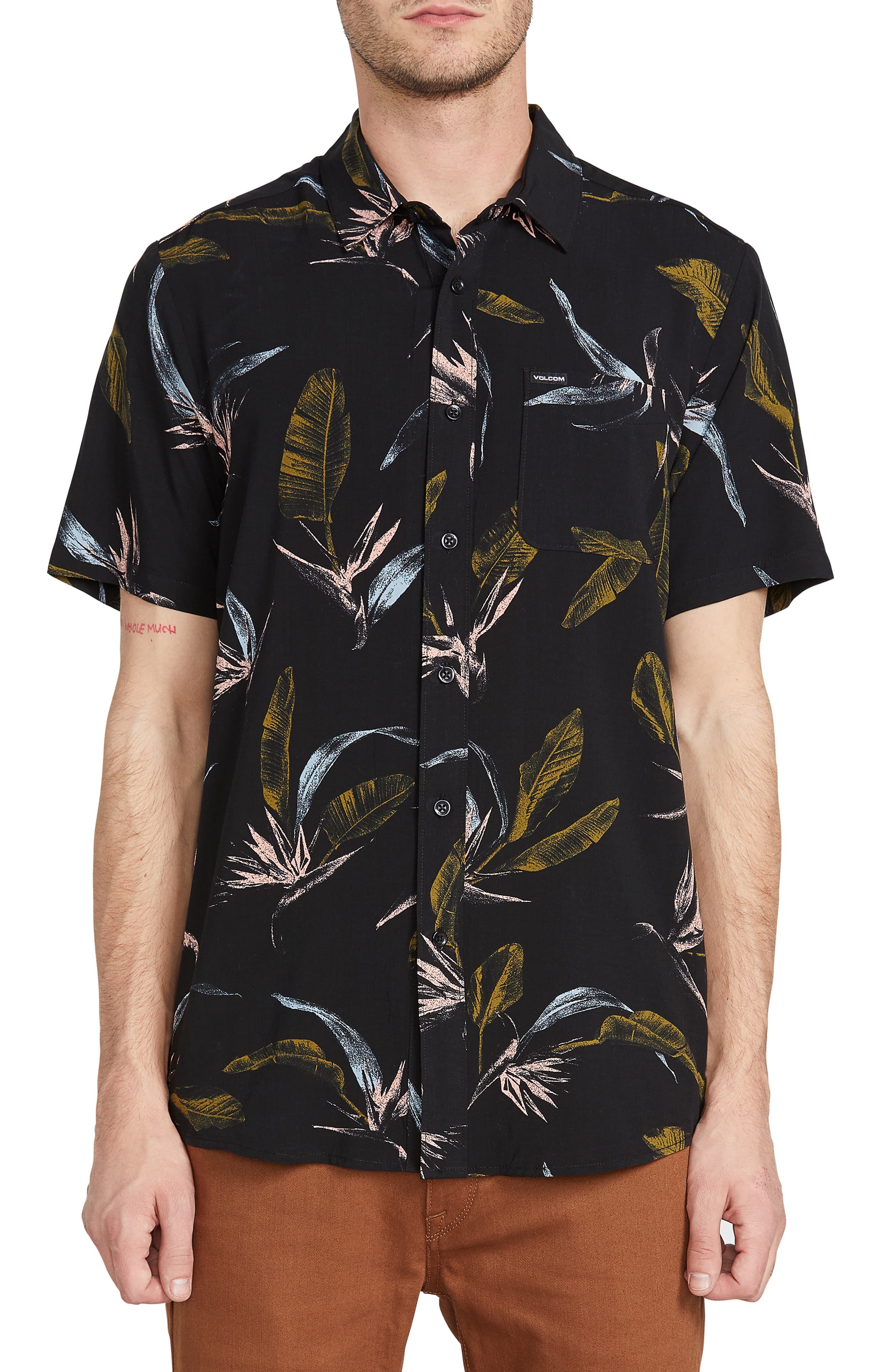 Volcom Faxer Slim Fit Floral Short Sleeve Button Up Shirt, $23 ...