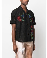 Andersson Bell Floral Embroidered Patterned Jacquard Shirt
