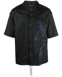 Emporio Armani Floral Embroidered Short Sleeve Shirt