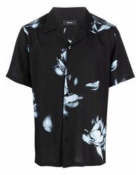 Theory Floral Print Short Sleeve Shirt