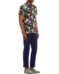 Barneys New York Hawaiian Floral Print Shirt