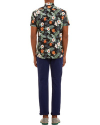Barneys New York Hawaiian Floral Print Shirt