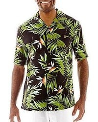 jcpenney Island Shorestm Short Sleeve Silk Floral Shirt