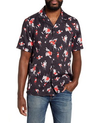 French Connection Leda Floral Short Sleeve Button Up Camp Shirt