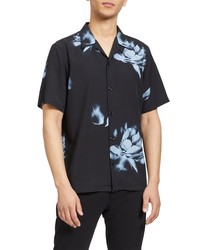 Theory Noll Floral Short Sleeve Button Up Shirt