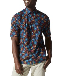 Good Man Brand On Point Print Short Sleeve Button Up Shirt