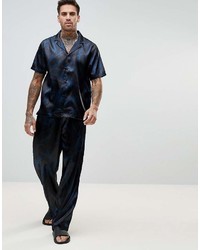 Asos Pajama Set In Satin With All Over Floral Print