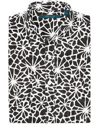 Perry Ellis Short Sleeve Reverse Floral Shirt